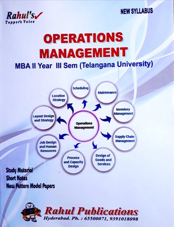 Operations Management(MBA SEM 3) Telangana University.(Rahul Publications)